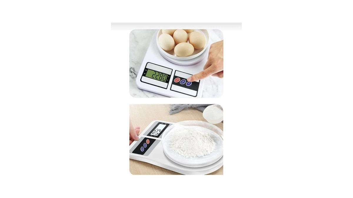 Valletta Yucca Pil Hediyeli Ekranlı Dijital Hassas Mutfak Tartısı, Mutfak Terazisi - Hassas Ölçüm 10 Kg