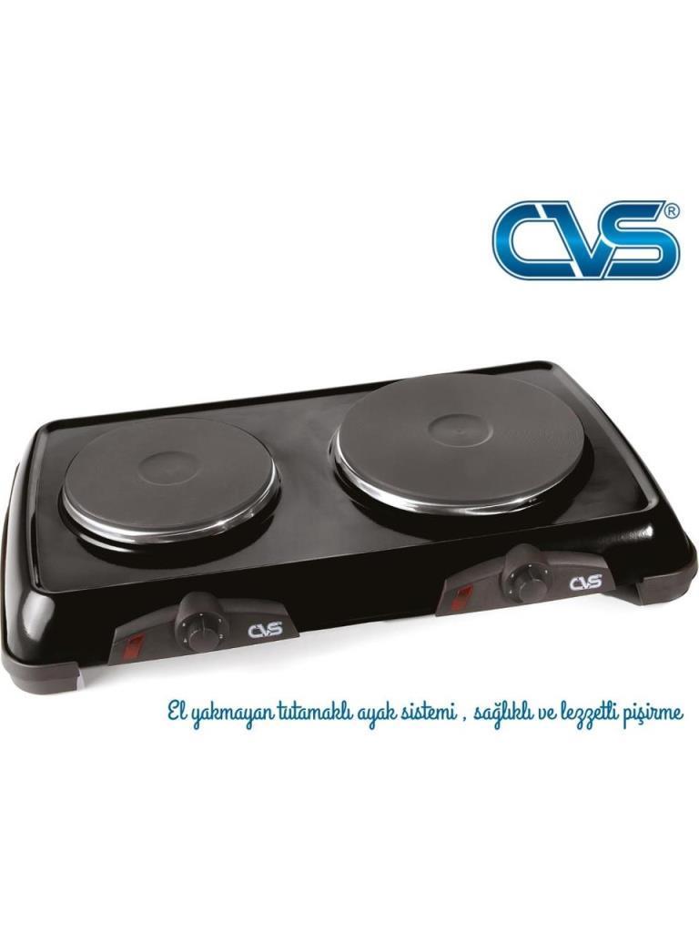 CVS DN 202 Twinn Siyah İkili Elektrikli Ocak