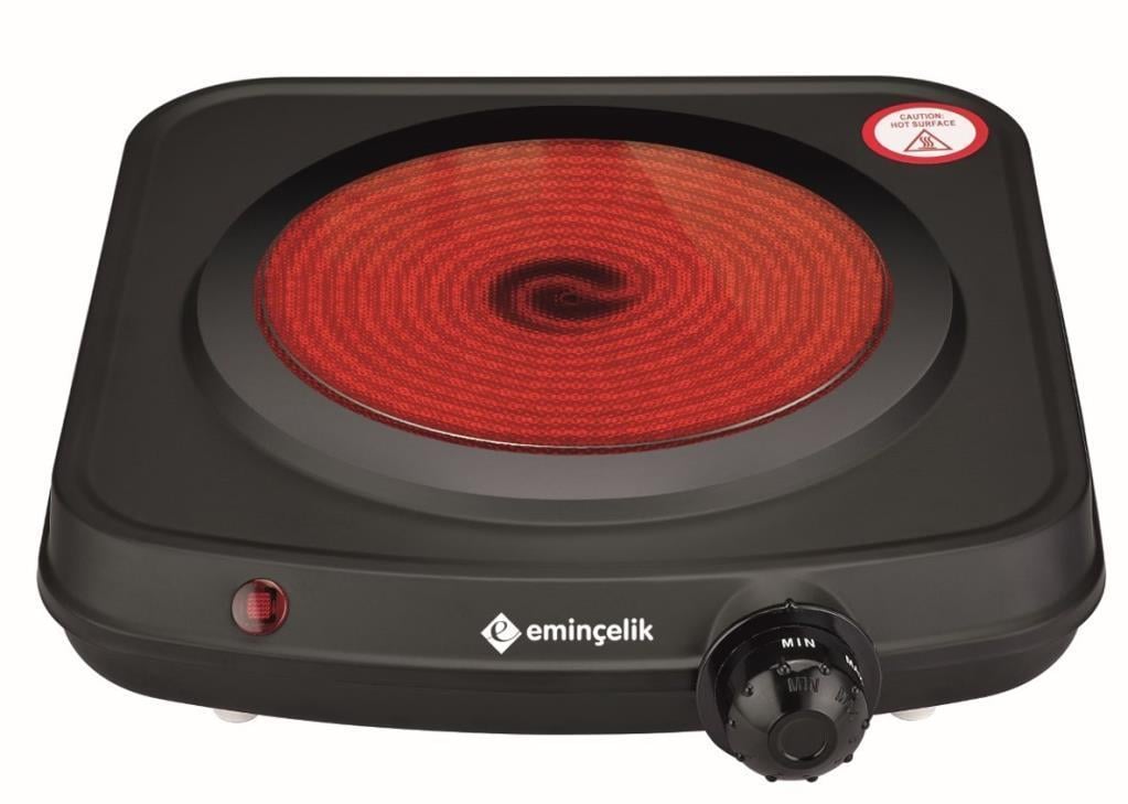 Eminçelik EC-SÜ VCB 01 1200 W Set Üstü Tek Gözlü Seramik Camlı Siyah Gövdeli Elektrikli Ocak 