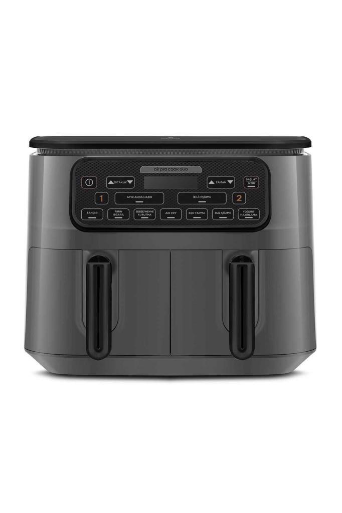 Karaca Air Pro Cook Duo Tandır XXXL 4+4 Litre Aırfryer Space Gray Black