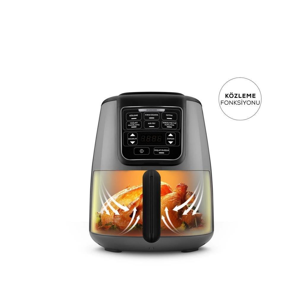 Karaca Air Pro Cook Köz XL Airfryer Space Gray Black