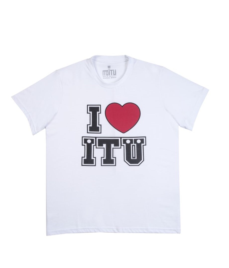 1773İtu.store I love Baskı T-Shirt Beyaz