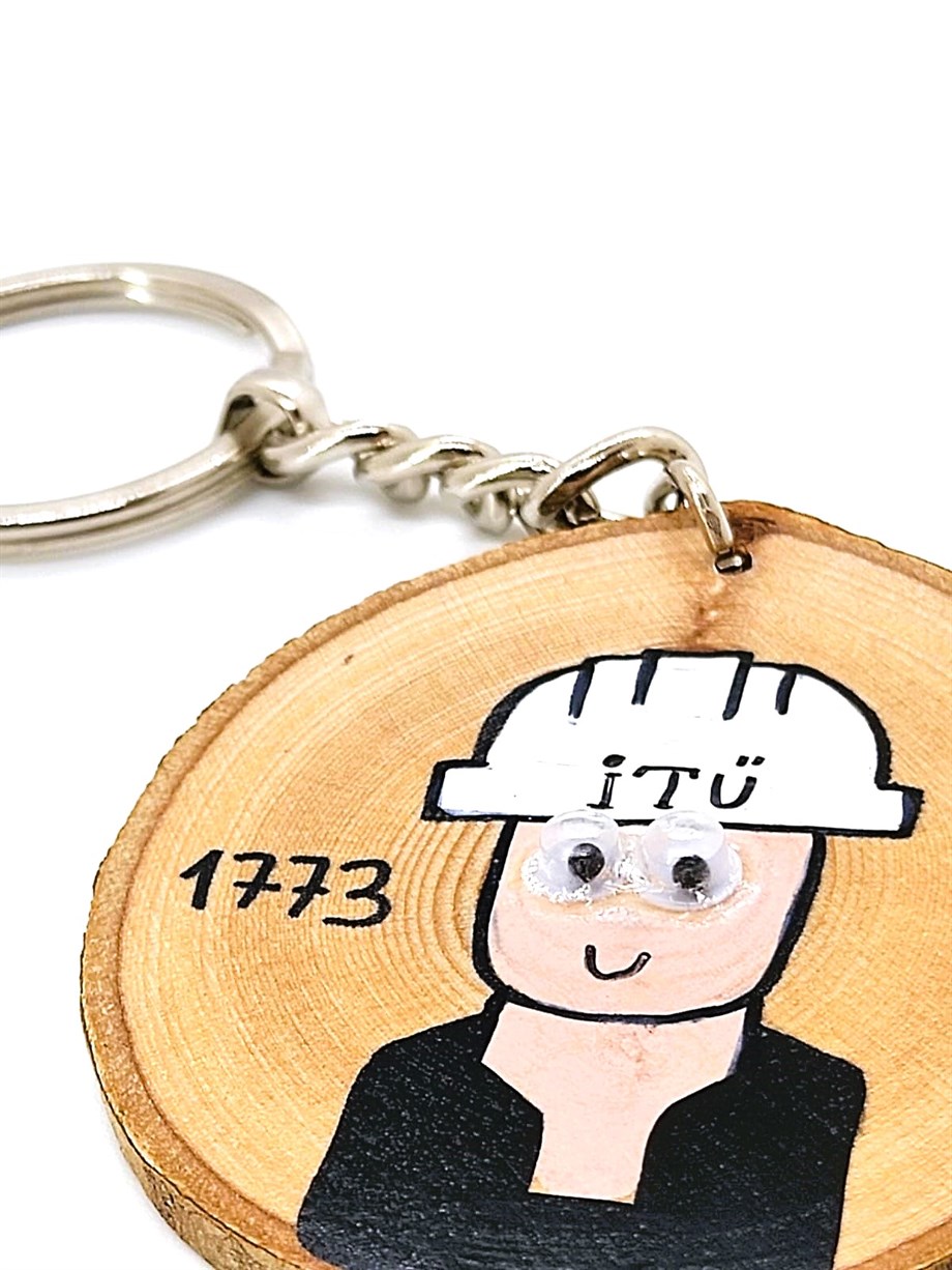 1773itu.store Yeni Ahşap Özel Tasarım İTÜ Anahtarlık El Yapımı