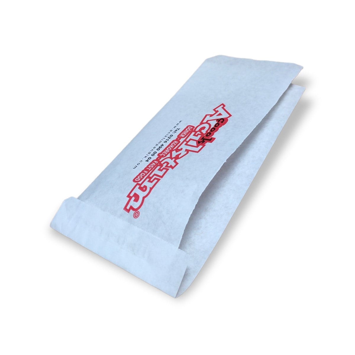 Baskılı Uzun Tost /Sandviç Kesekağıdı-Beyaz Sülfit Kağıt-(En:12cm/Boy:27cm/Körüksüz/Yanı Açık)