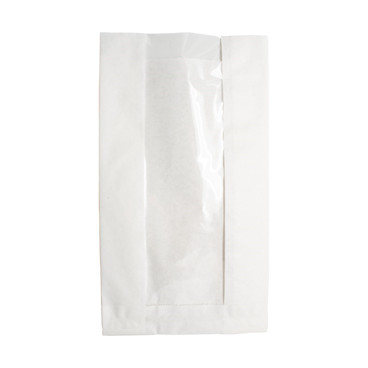 Baskısız Pencereli Simit Kesekağıdı-Beyaz Sülfit Kağıt-(En:15cm/Boy:23cm/Körük:8cm+Pencere)