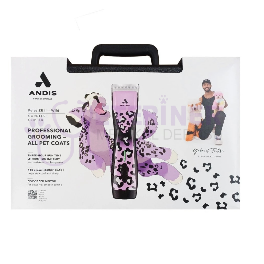 Andis Pulse ZR II Kablosuz Wild (Gabriel Feitosa) Kedi/Köpek Tıraş Makinesi (Yedek Bataryalı)