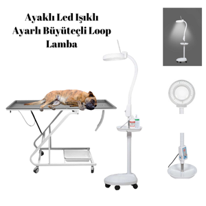 Ayaklı Led  Işıklı Ayarlı  Büyüteçli Loop Lamba 