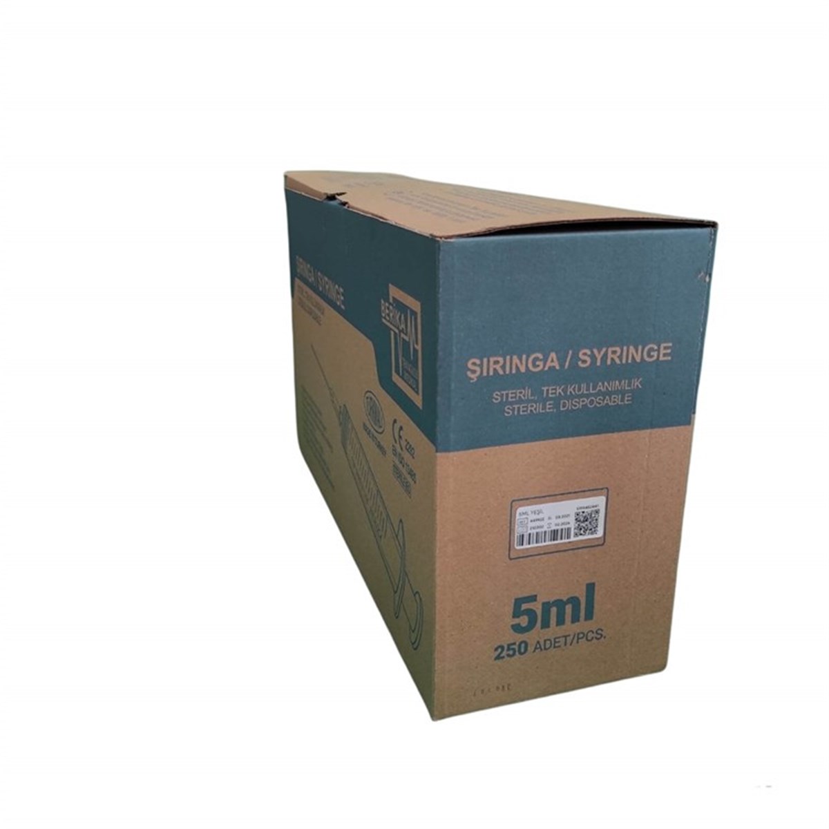 Berika 5 CC 3 Parça Contalı ve Yeşil Uzun Uçlu Enjektör 250' Li Paket