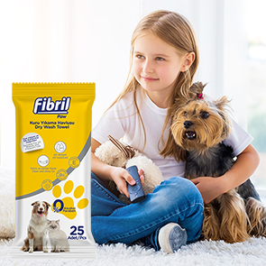 Fibril Evcil Hayvan Kuru Yıkama Havlusu 25 Adet