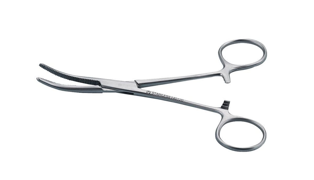 Kruuse  Veteriner Hemostatik Pens. 14 cm. Eğri
