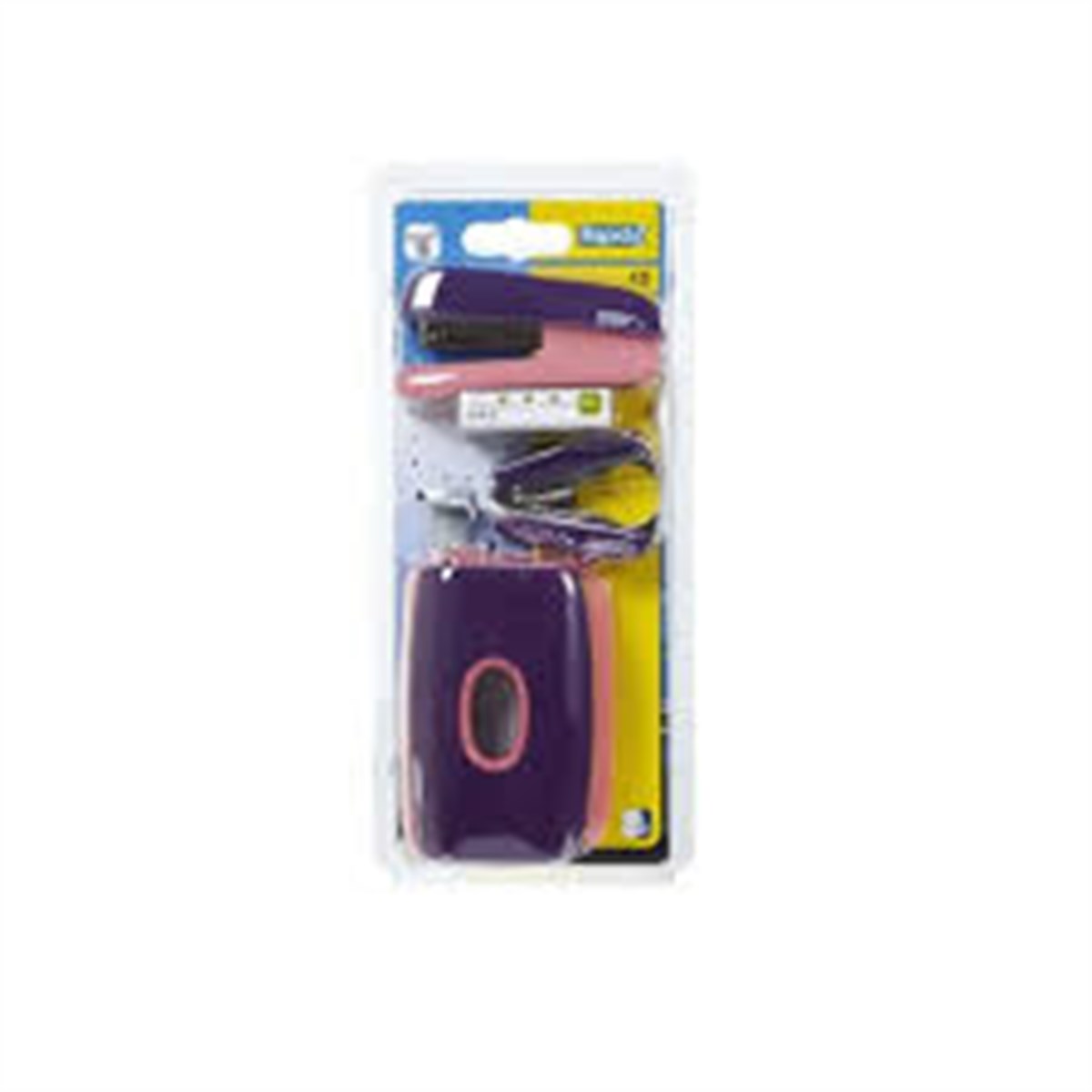 Rapid Zımba ve Delgeç Set Mini F5 Mor / Pembe