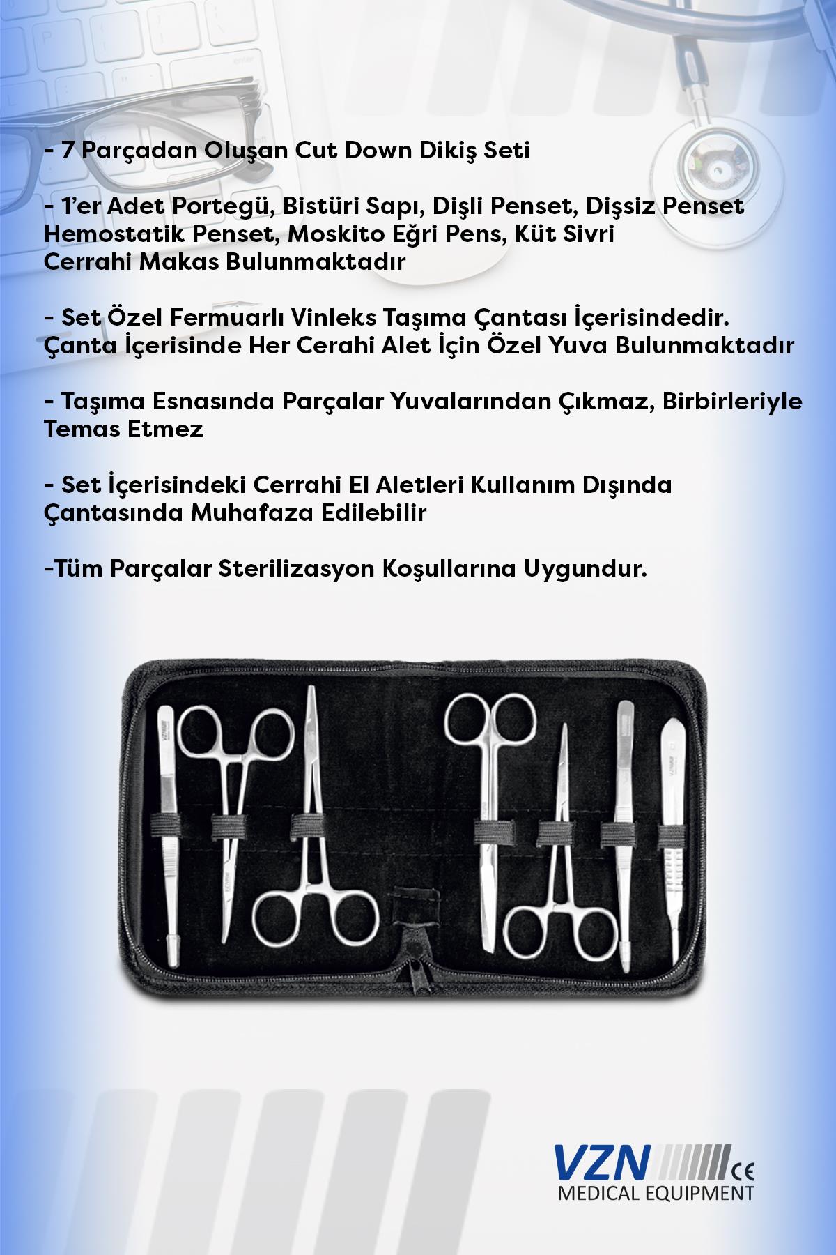 VZN 7 Parça Cerrahi Dikiş Seti Çantalı