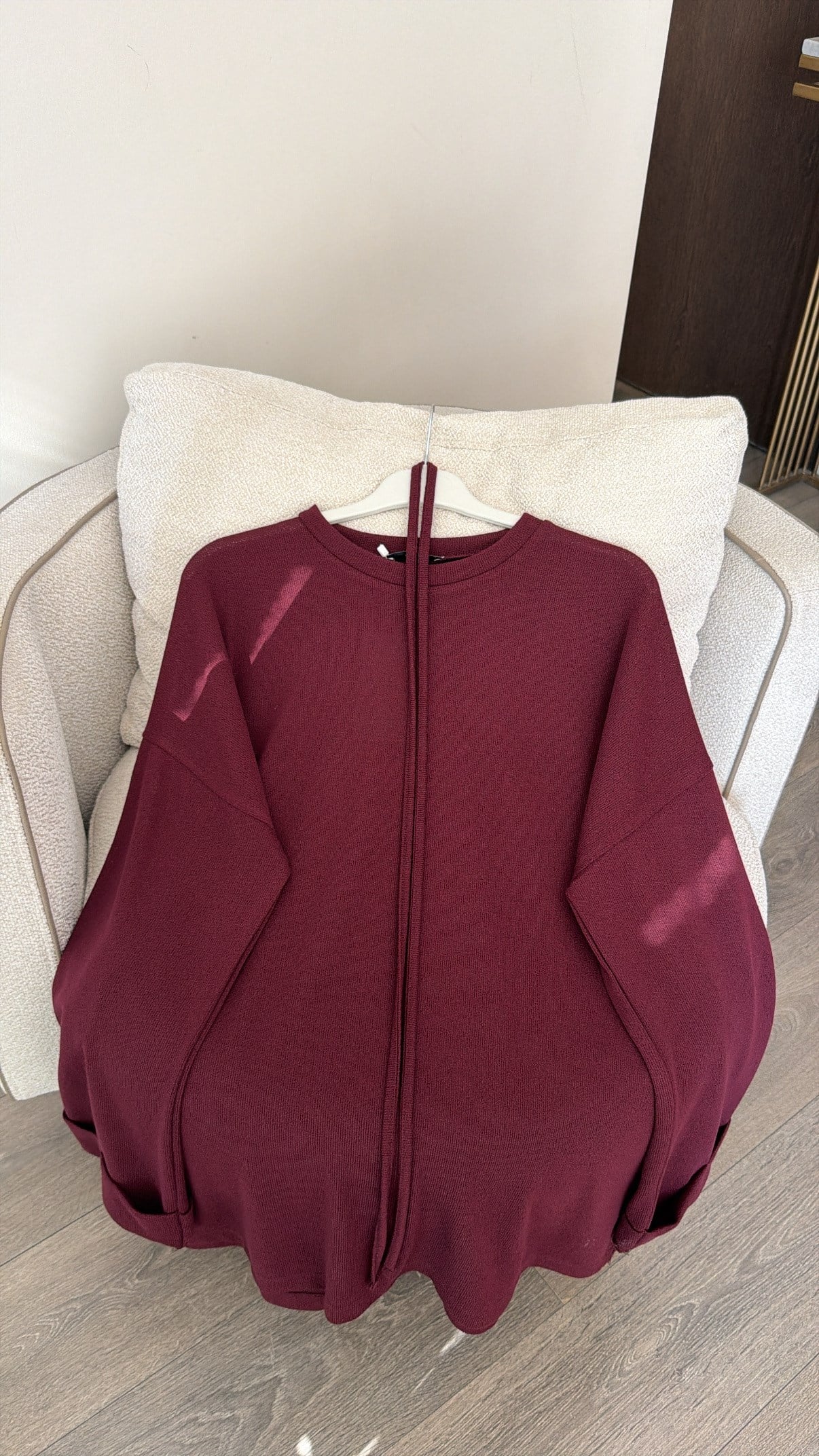Beli Bağlama Detaylı Fitilli Tunik - Bordo