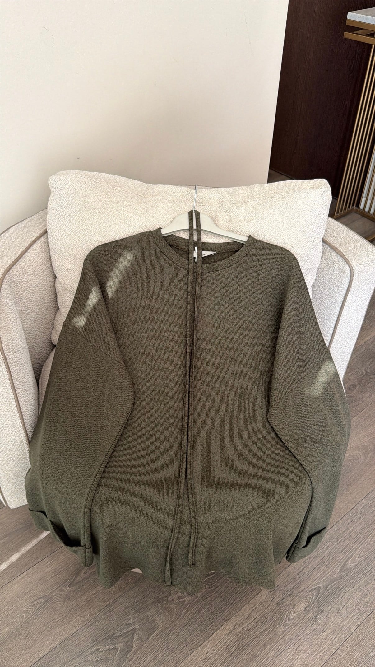 Beli Bağlama Detaylı Fitilli Tunik - Haki