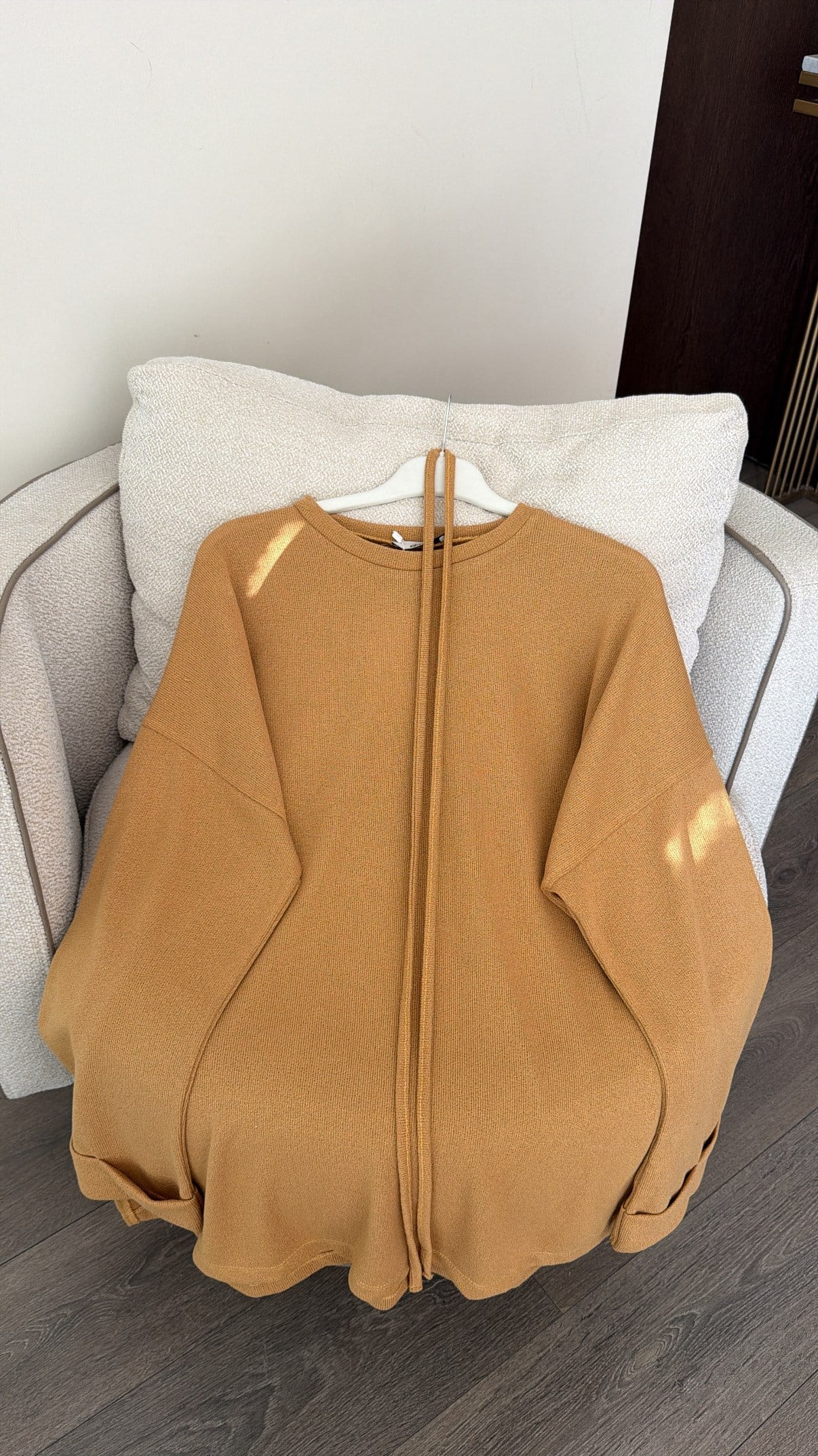 Beli Bağlama Detaylı Fitilli Tunik - Hardal