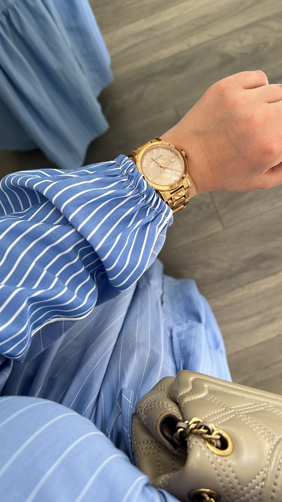 Çizgili Elbise- Mavi