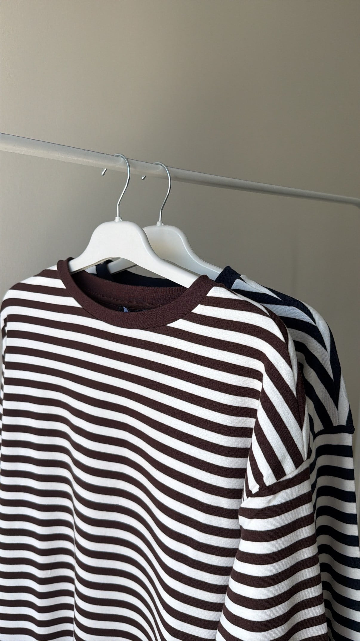Çizgili Sweatshirt - Kahverengi