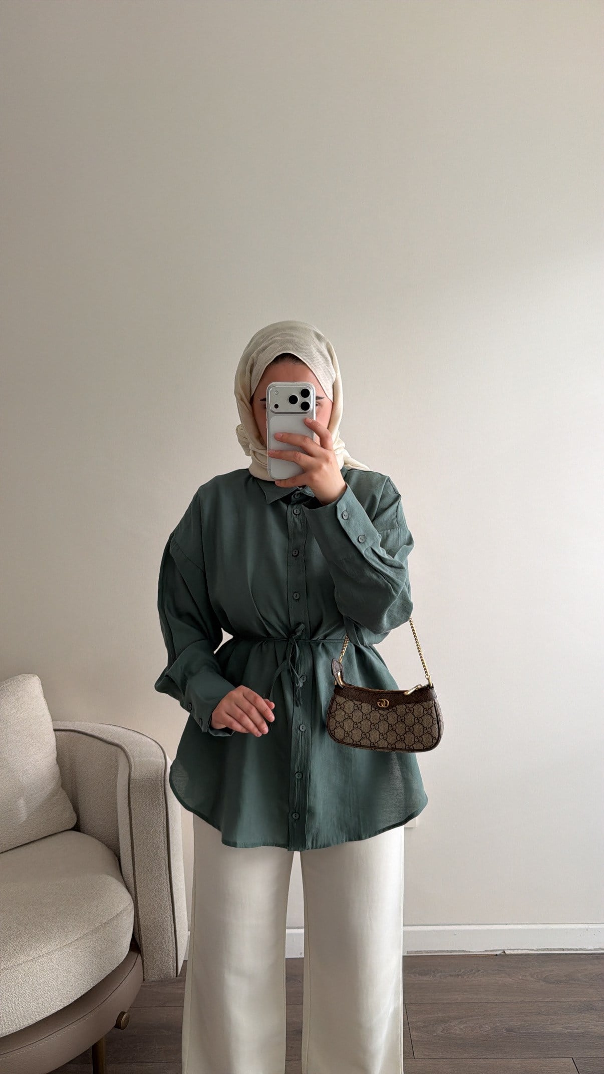 Kalın Manşetli Basic Ada Çayı Gömlek