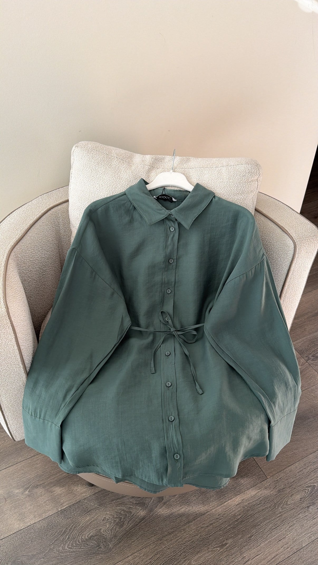 Kalın Manşetli Basic Ada Çayı Gömlek