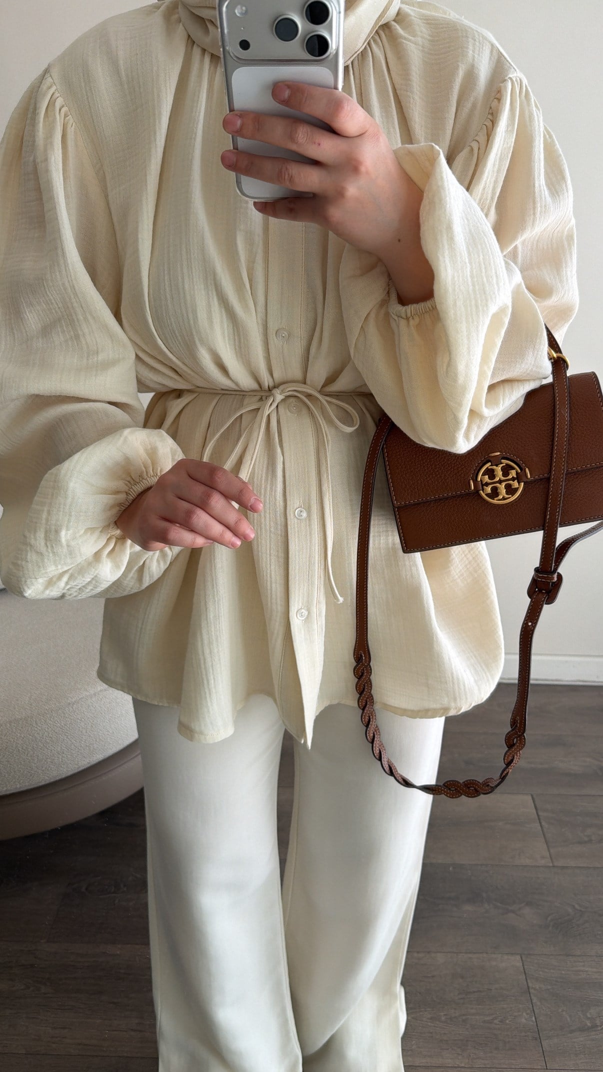 Müslin Gömlek - Krem