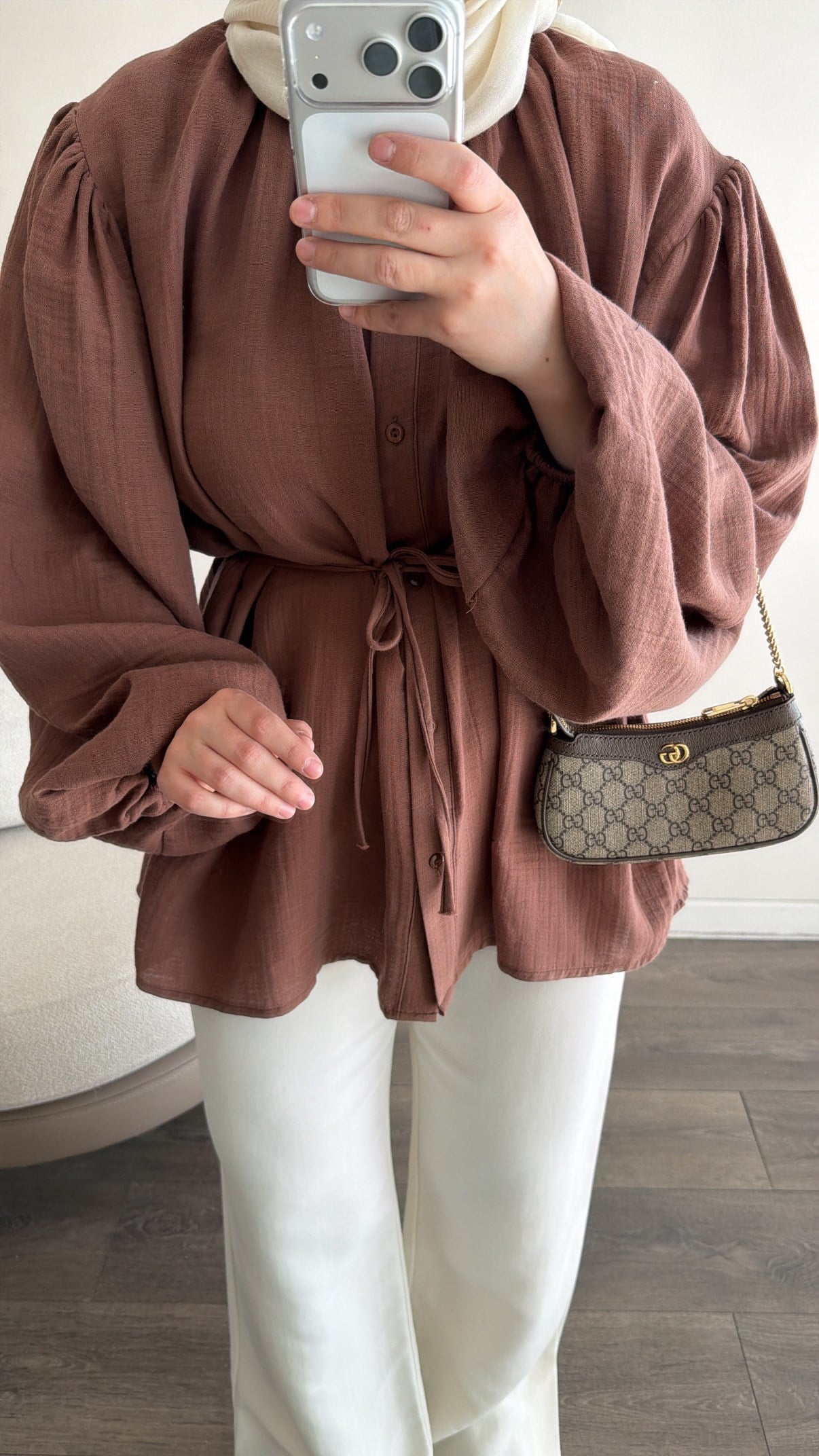 Müslin Gömlek - Vizon