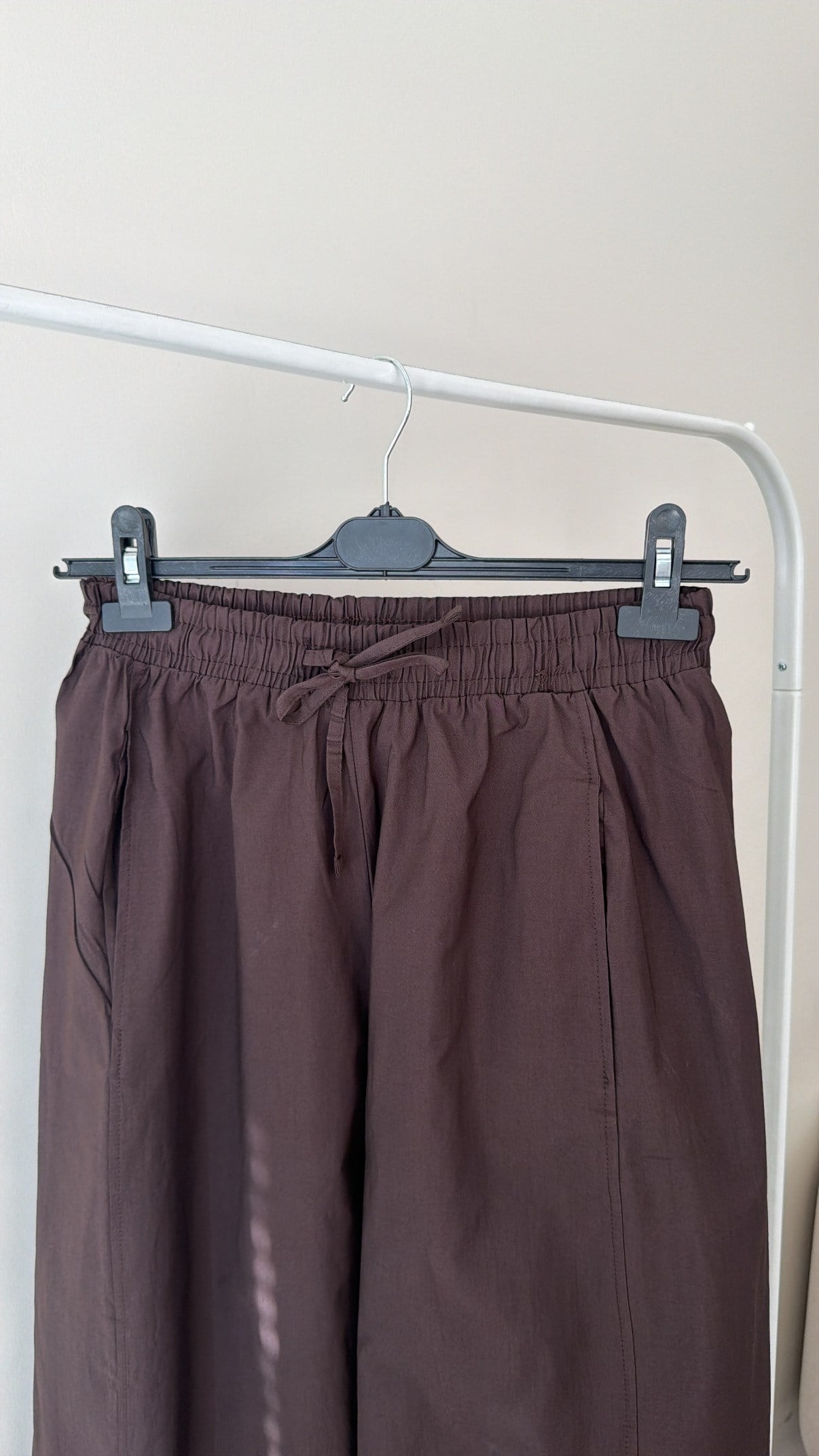 Rahat Kesim Geniş Paça Pantolon - Kahve