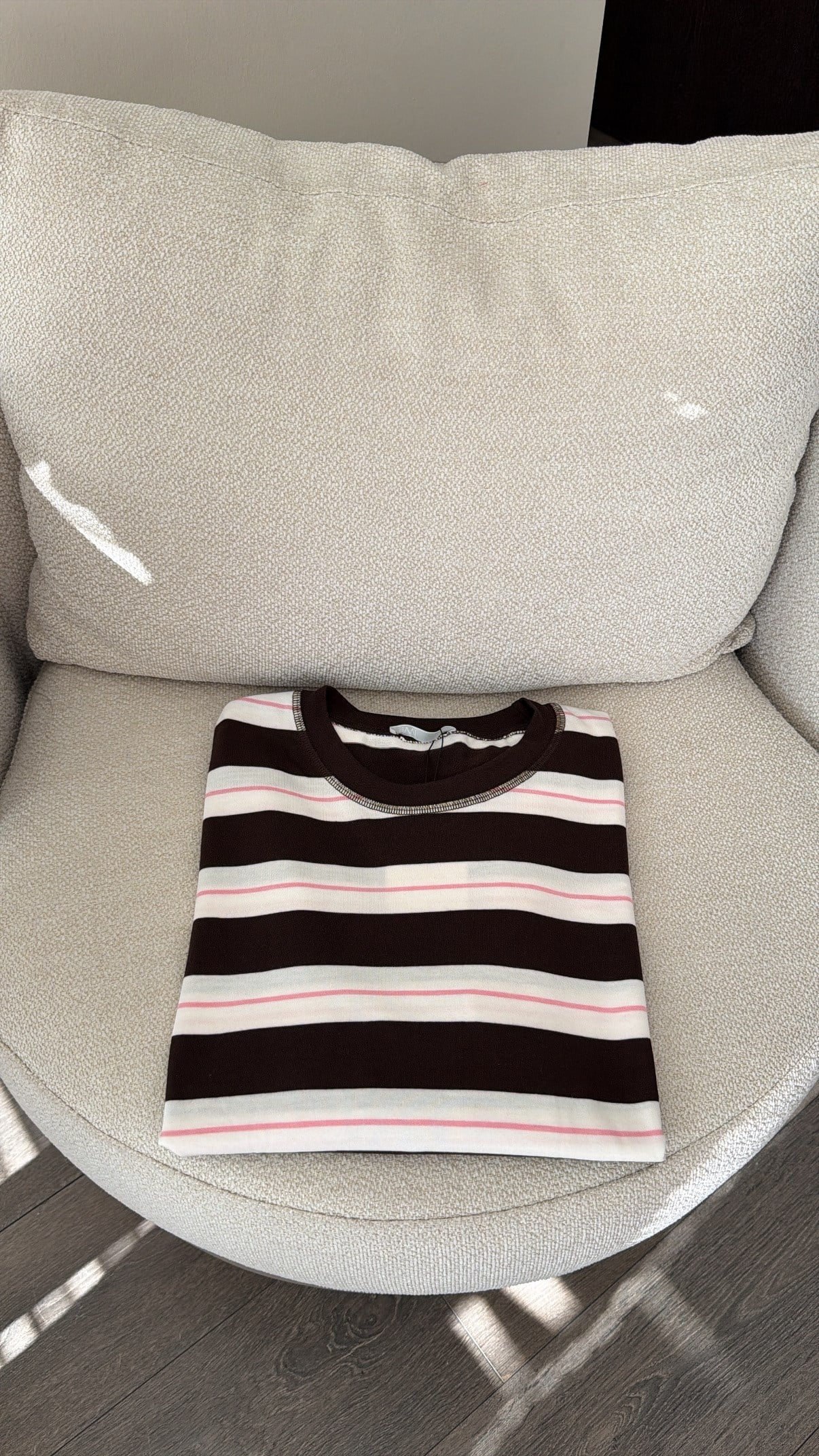 Renkli Çizgili Sweatshirt - Kahverengi