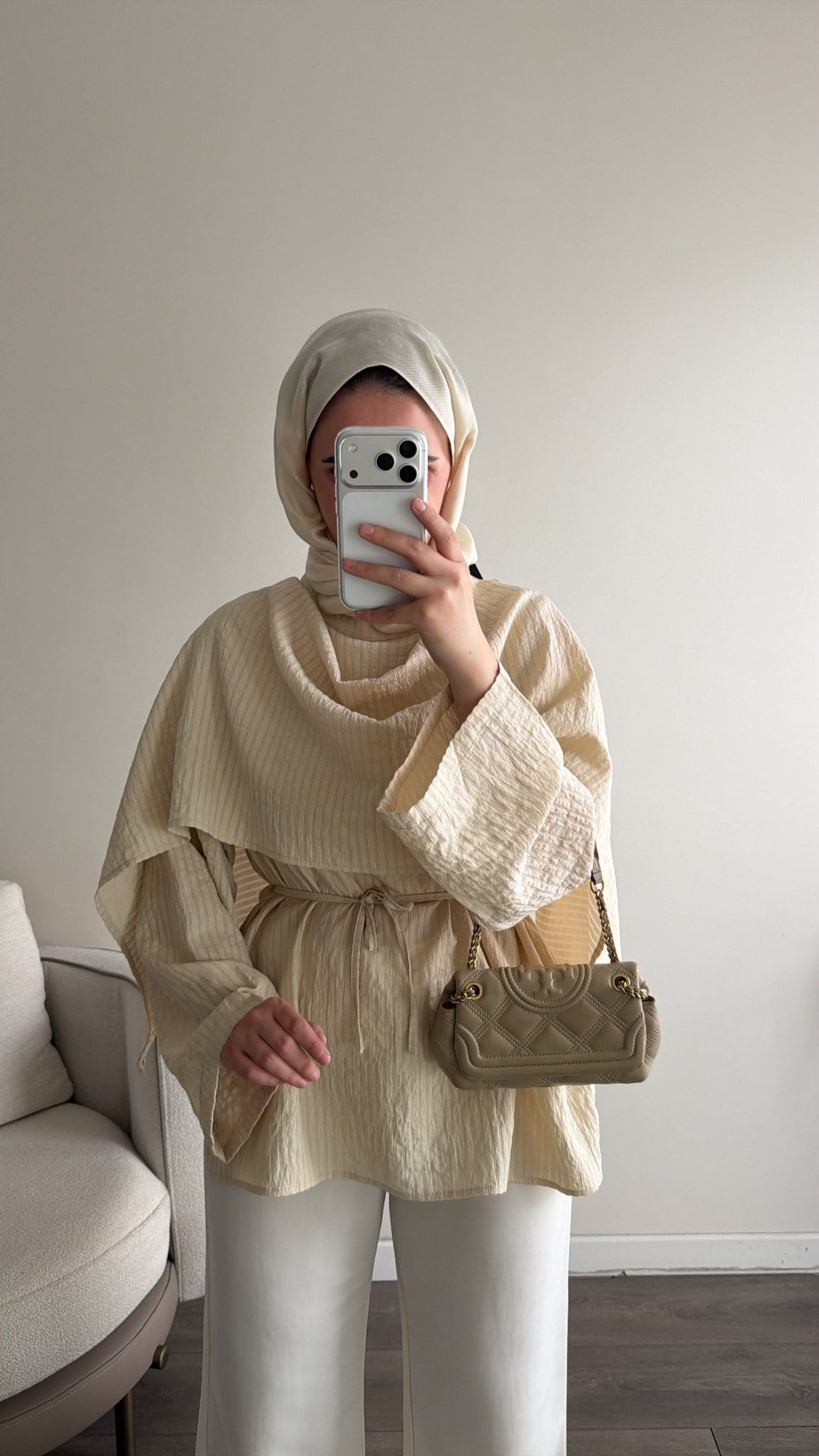 Şallı Çizgili Bluz