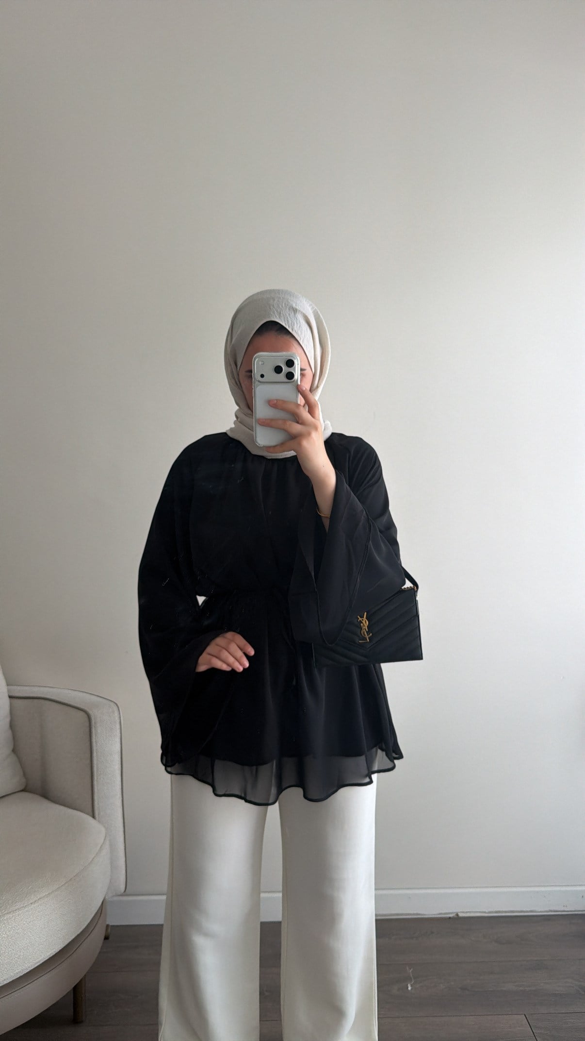 Şifon Gömlek - Siyah
