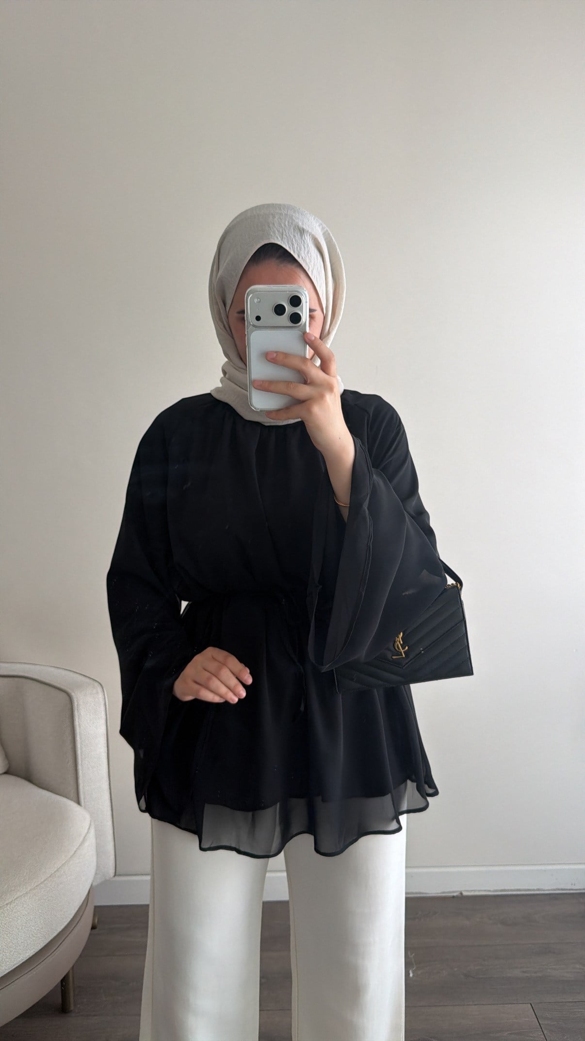 Şifon Gömlek - Siyah