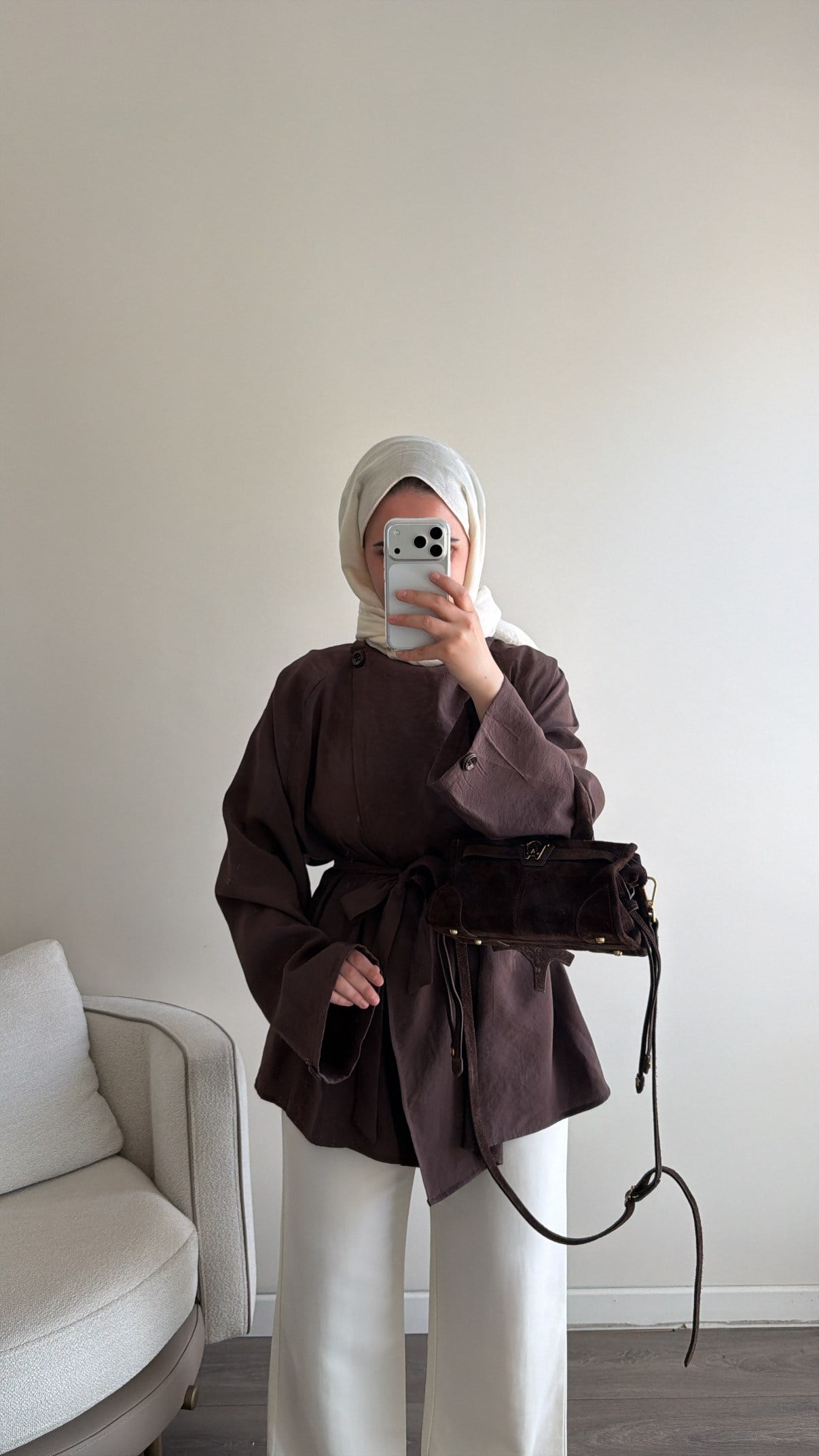 YAKA DETAYLI CEKET - KAHVE