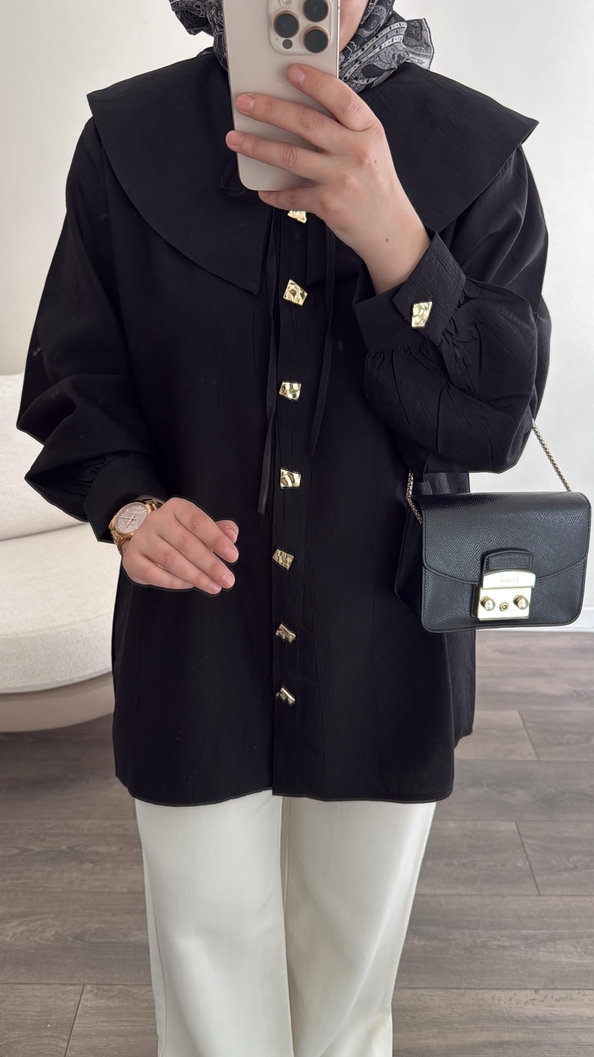 Yakalı Gömlek - Siyah