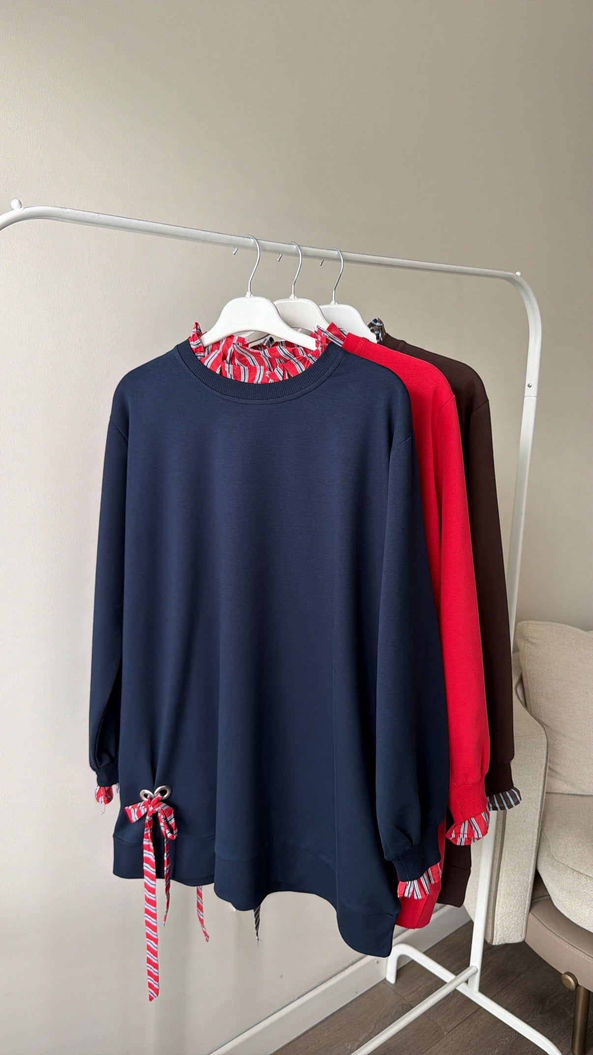 Yandan Bağcıklı Sweatshirt - Lacivert