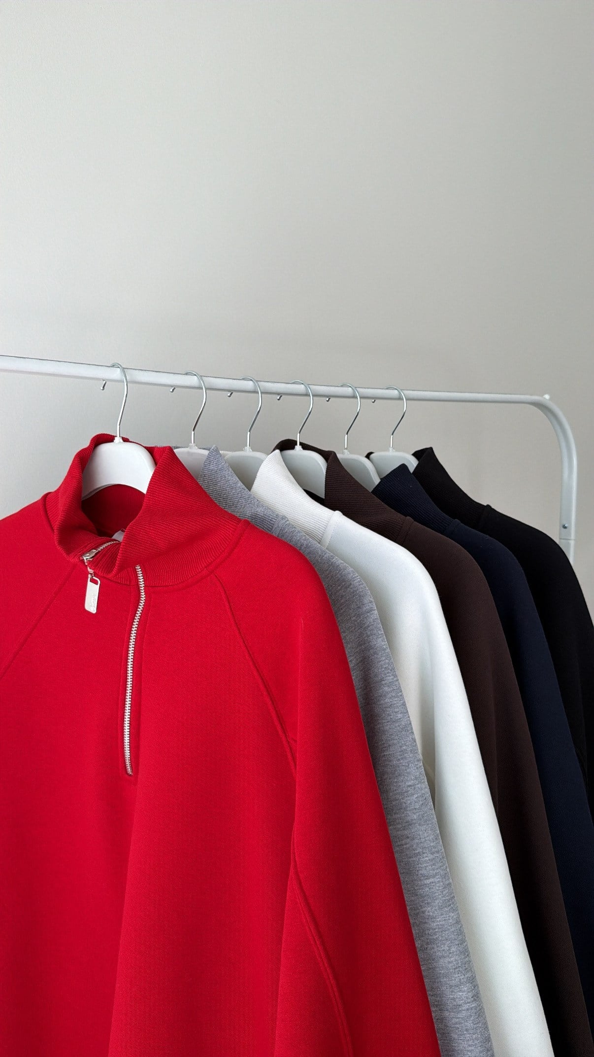 Yarım Fermuarlı Sweatshirt - Kahve