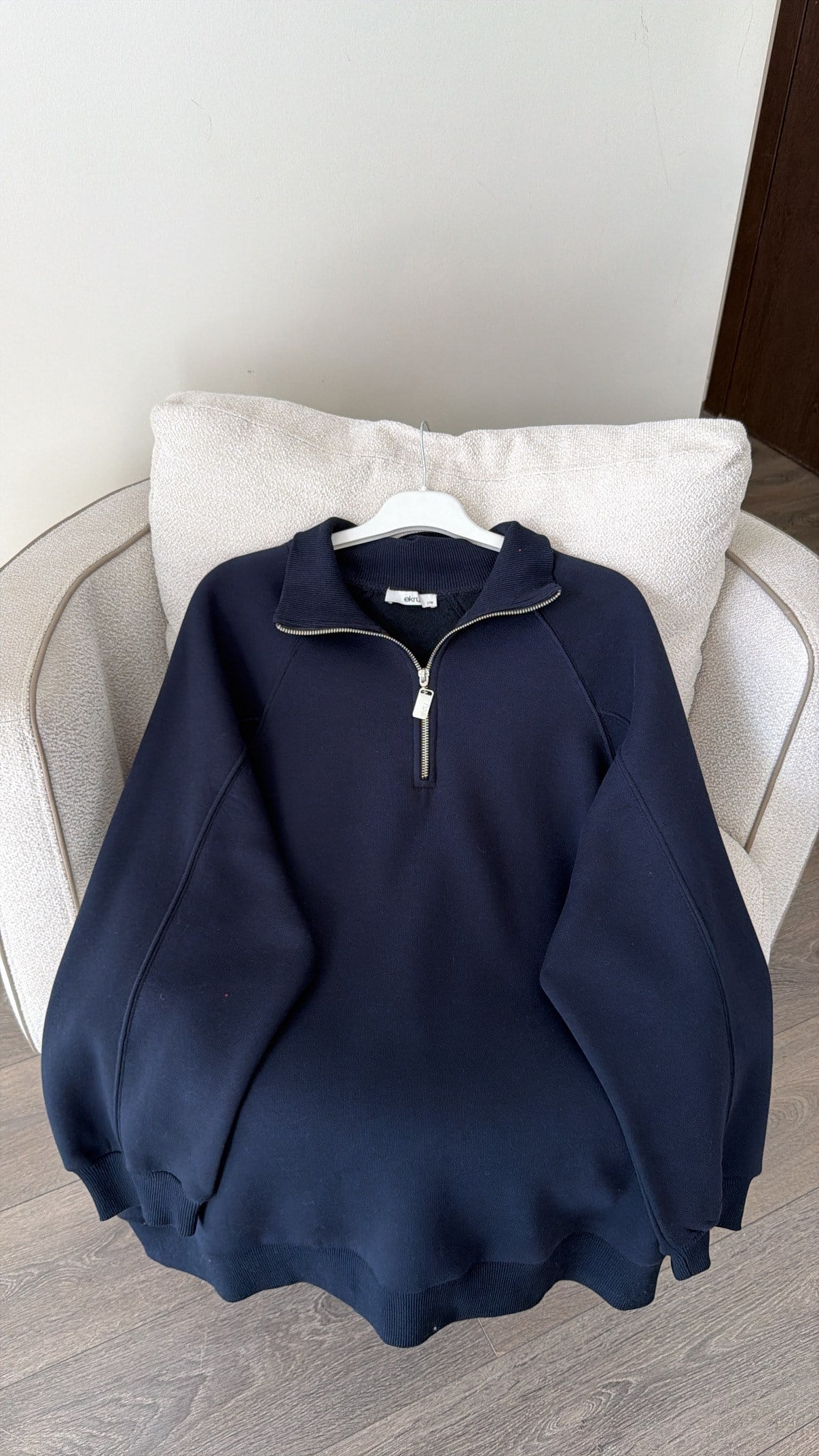 Yarım Fermuarlı Sweatshirt - Lacivert