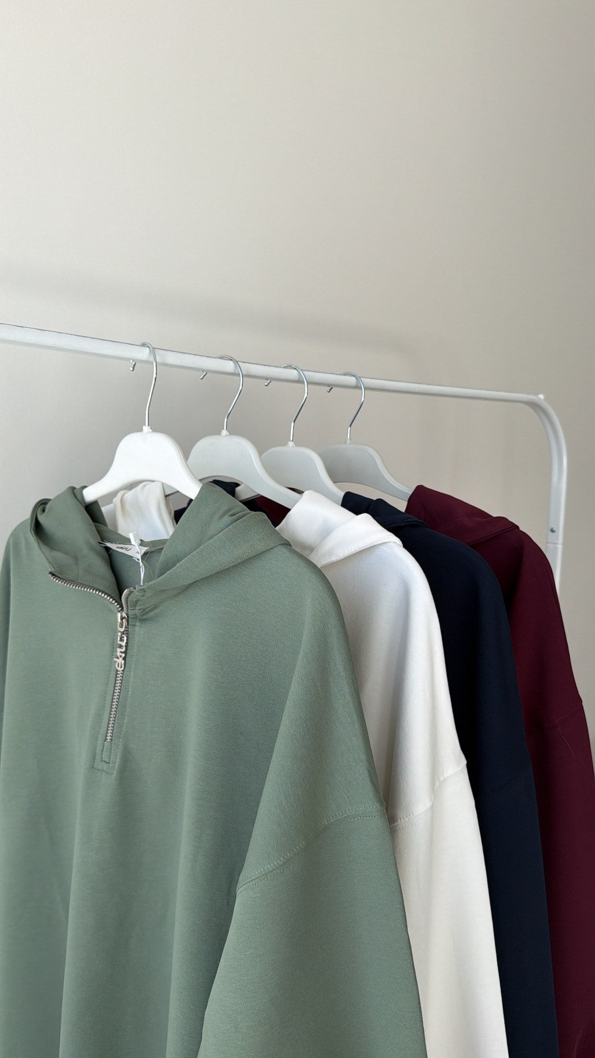 Yüksek Yaka Fermuarlı Sweatshirt - Lacivert