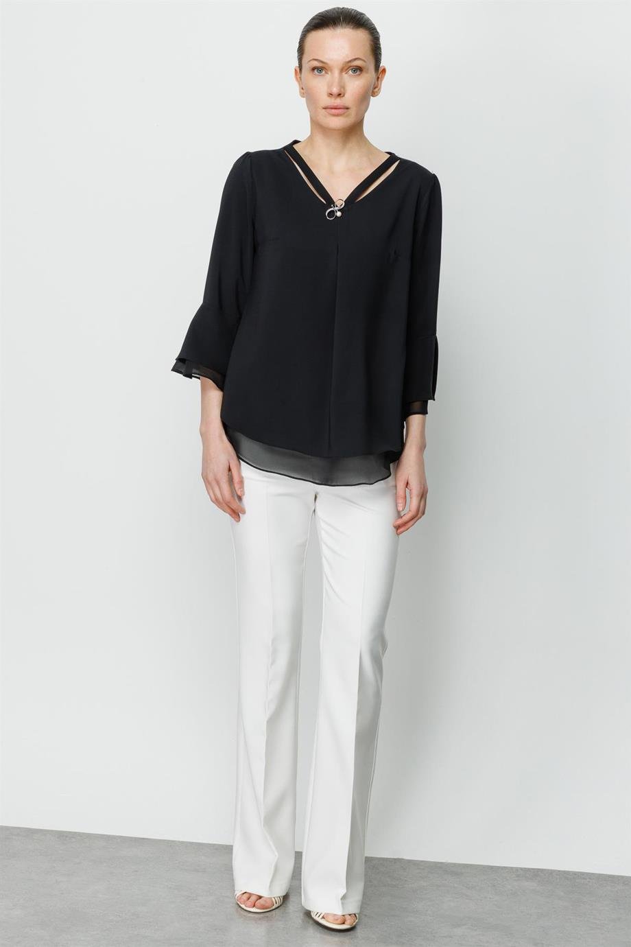 01591-2Y3 MODA İLGİ BLUZSİYAH