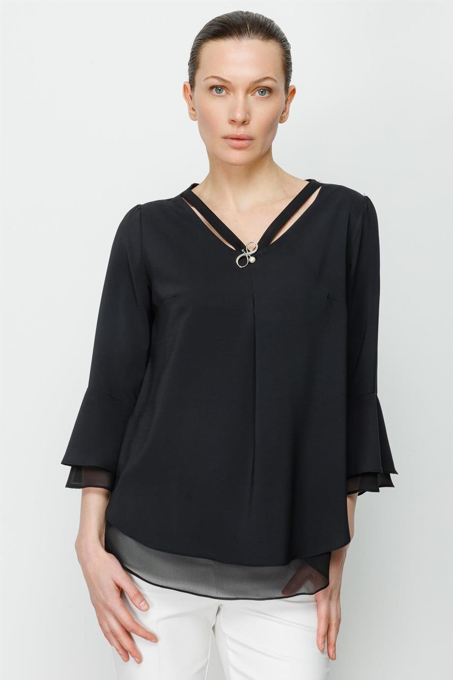 01591-2Y3 MODA İLGİ BLUZSİYAH