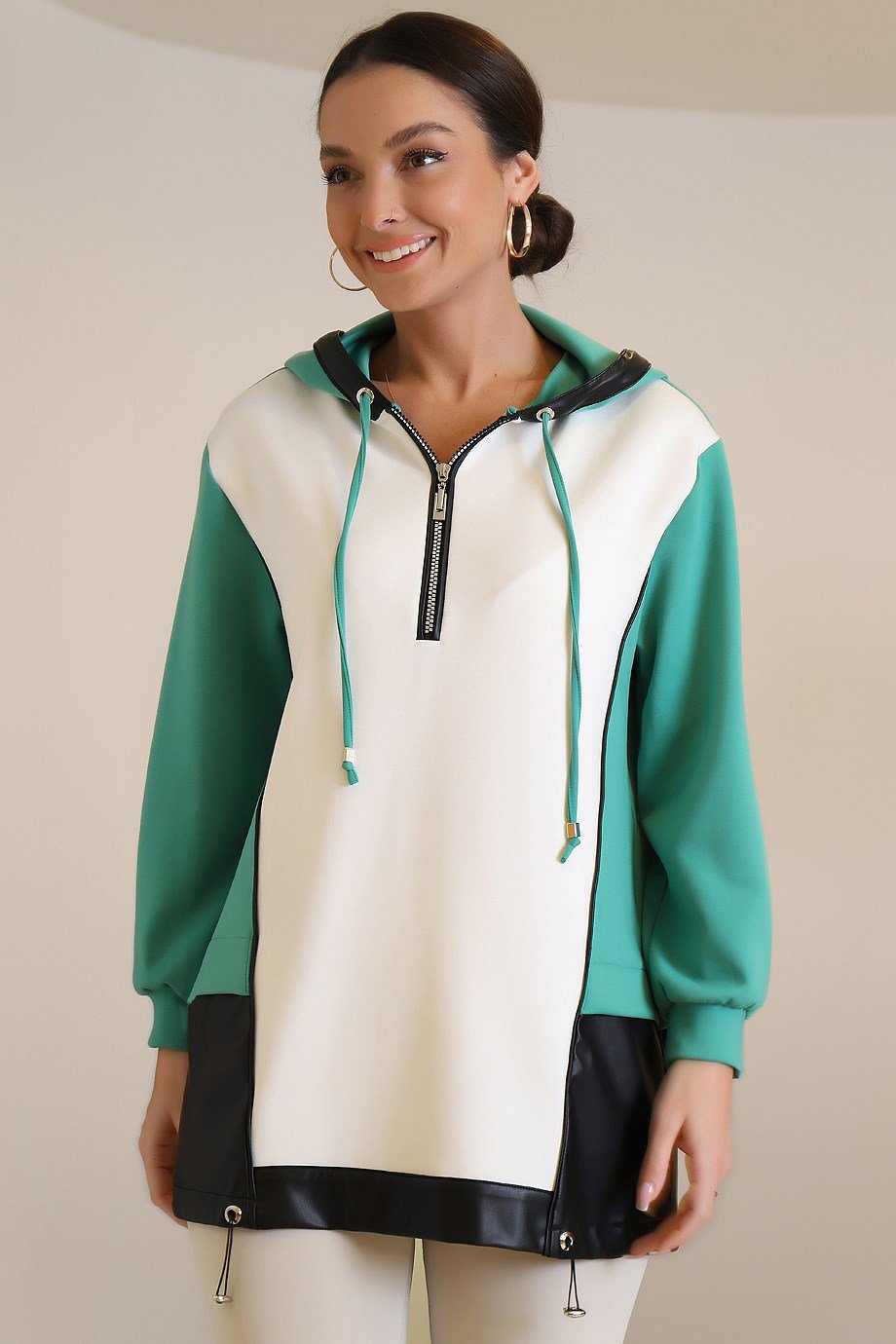01823-2K3 MODA İLGİ TUNİKYEŞİL