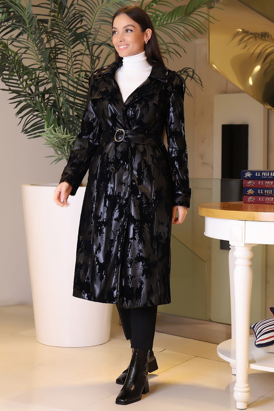 02542-2K3 MODA İLGİ TRENÇKOTSİYAH