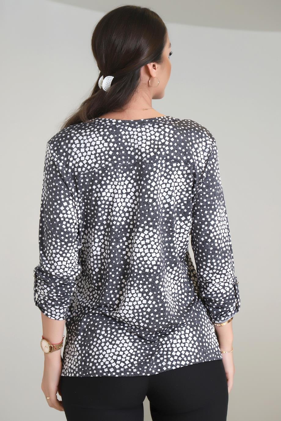 23454-2Y3 DESEN BLUZSİYAH