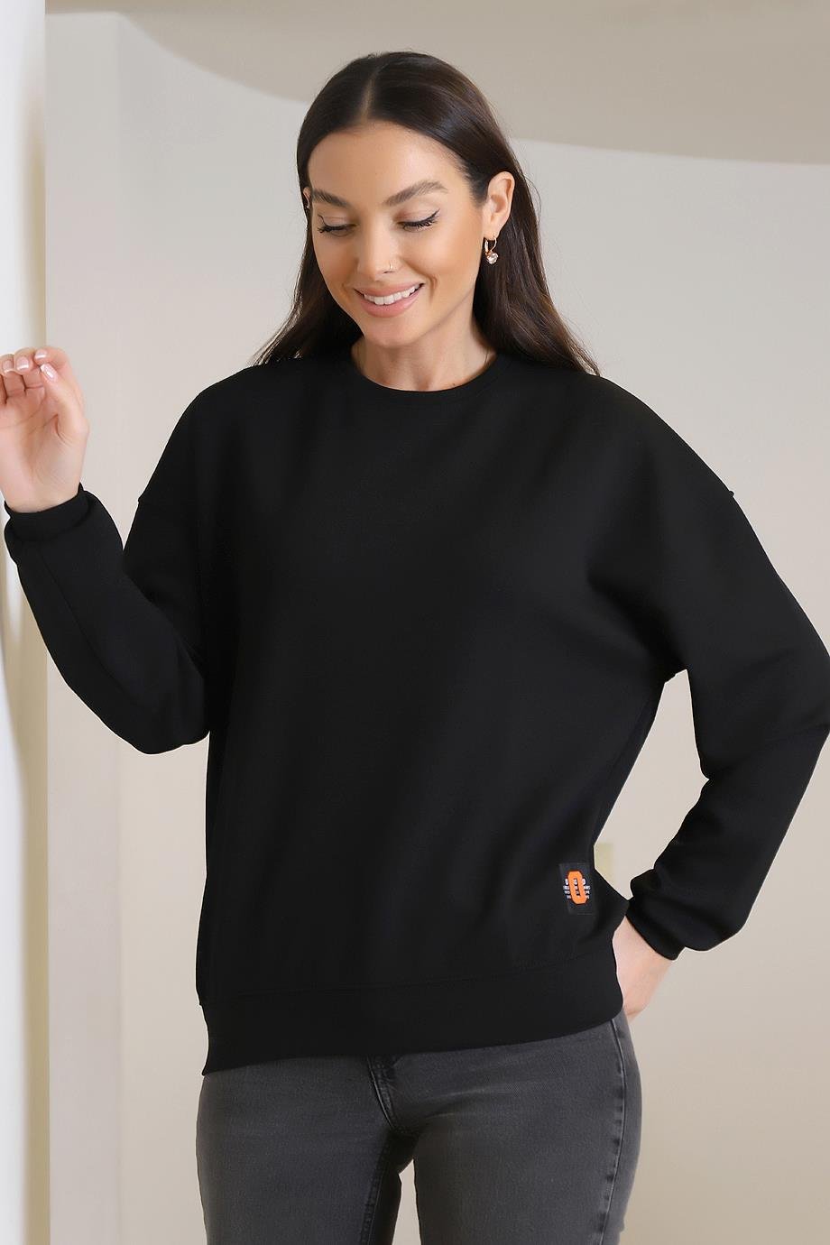 25376-2K3 BEBE PLUS SWEATSİYAH