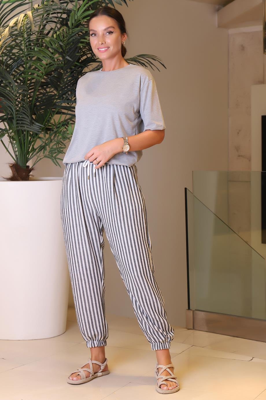 27807-2Y3 BEBE PLUS PANTOLONSİYAH EKRU