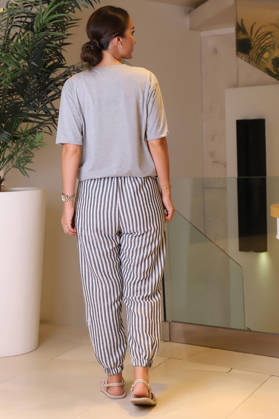 27807-2Y3 BEBE PLUS PANTOLONSİYAH EKRU