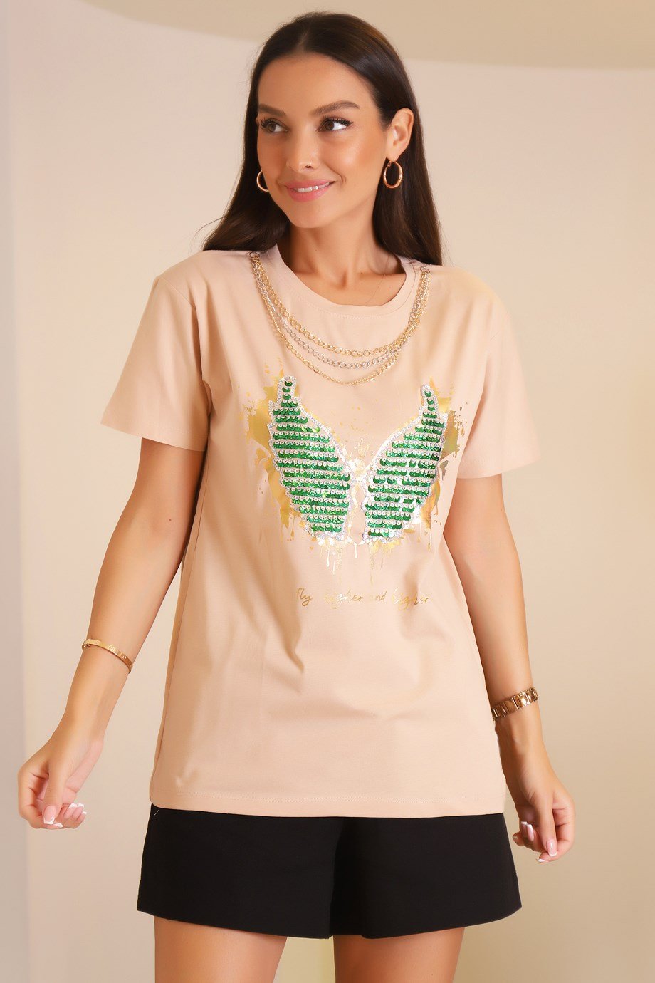 2819-2Y2 MİNT T-SHIRTBEJ