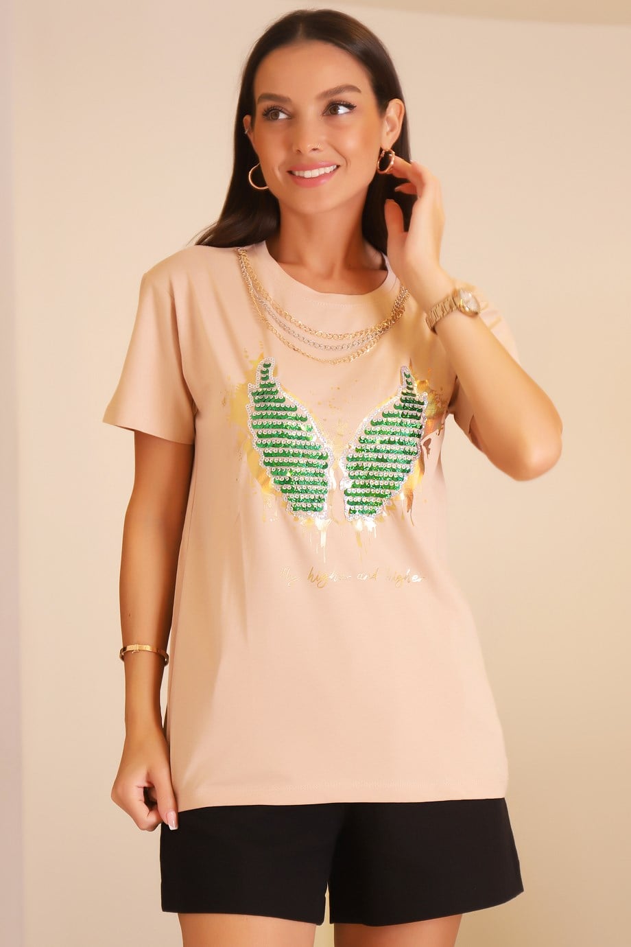 2819-2Y2 MİNT T-SHIRTBEJ