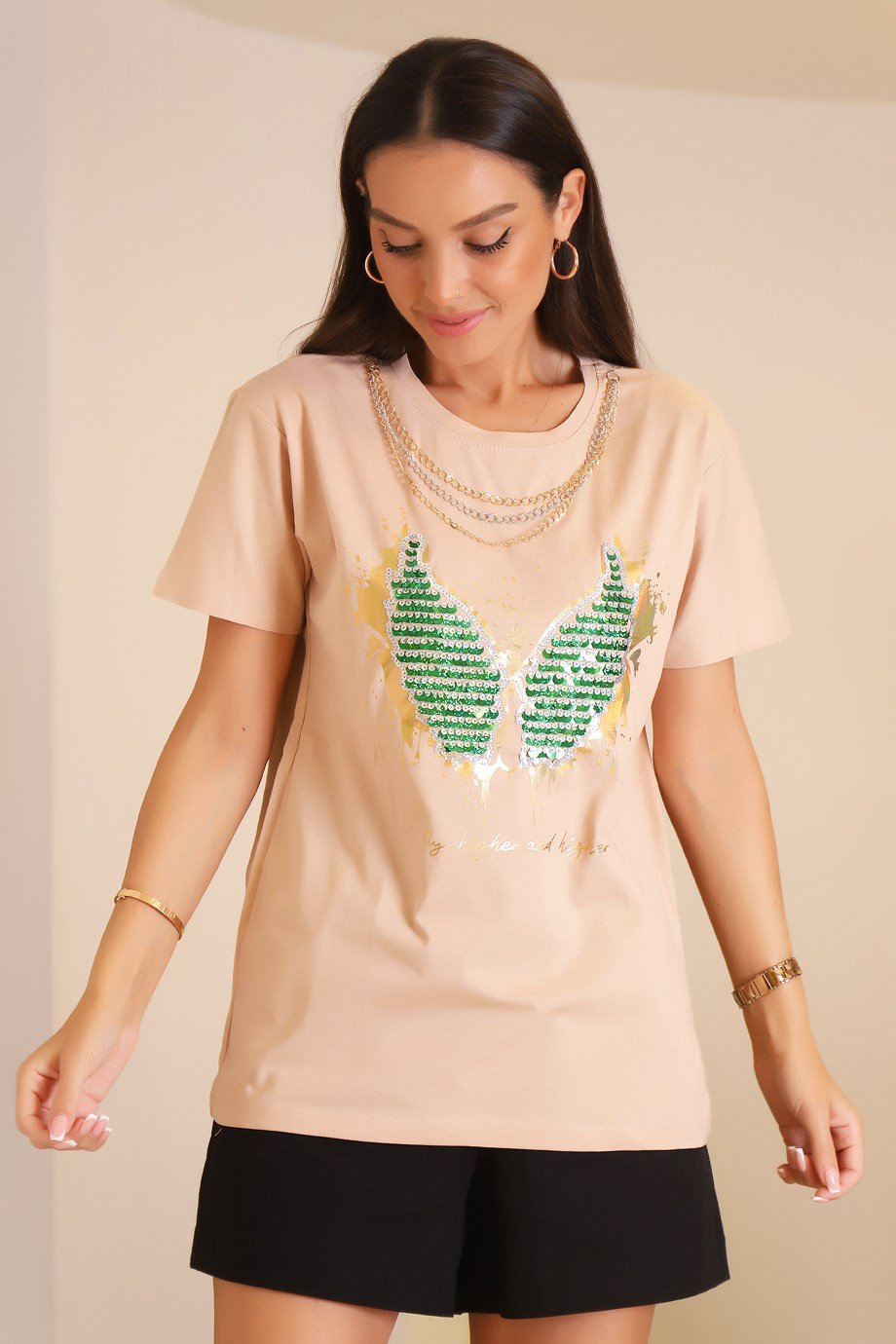 2819-2Y2 MİNT T-SHIRTBEJ