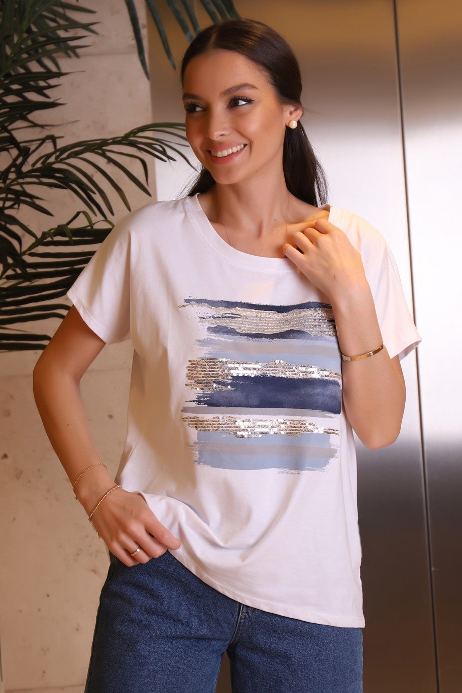 299-2Y2 BEROSH T-SHIRTBEYAZ YEŞİL