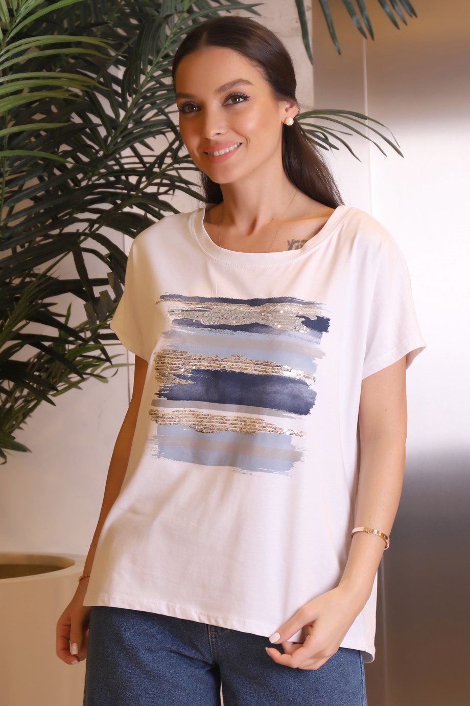 299-2Y2 BEROSH T-SHIRTBEYAZ YEŞİL
