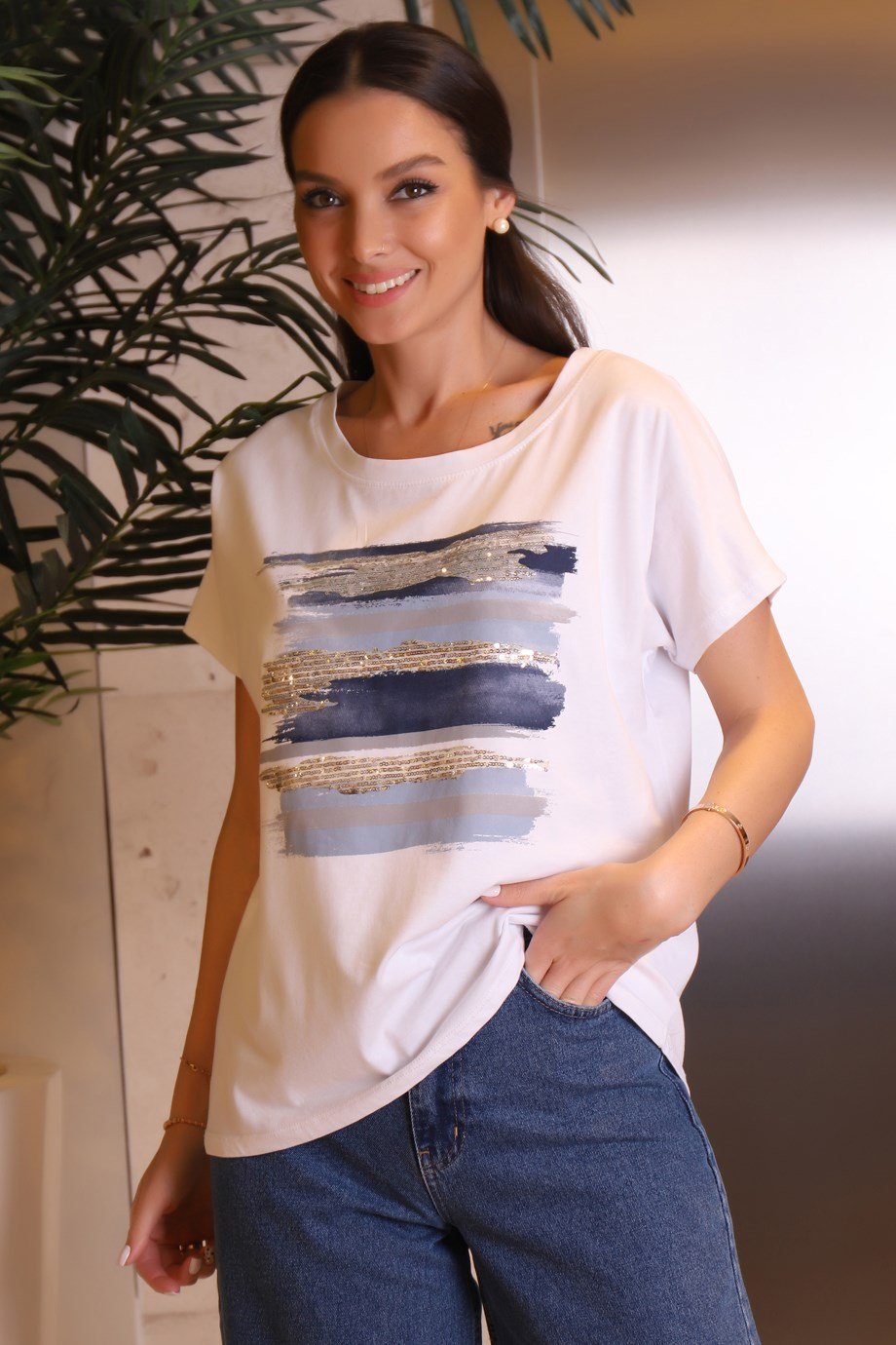 299-2Y2 BEROSH T-SHIRTBEYAZ YEŞİL